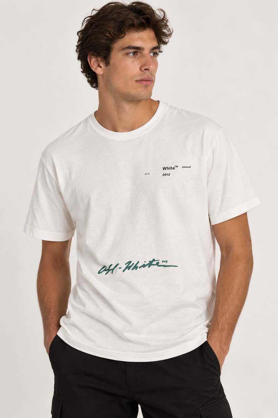 Off-White Seasonal Arrows Graphic Print Cotton T-Shirt White Mens Size Small